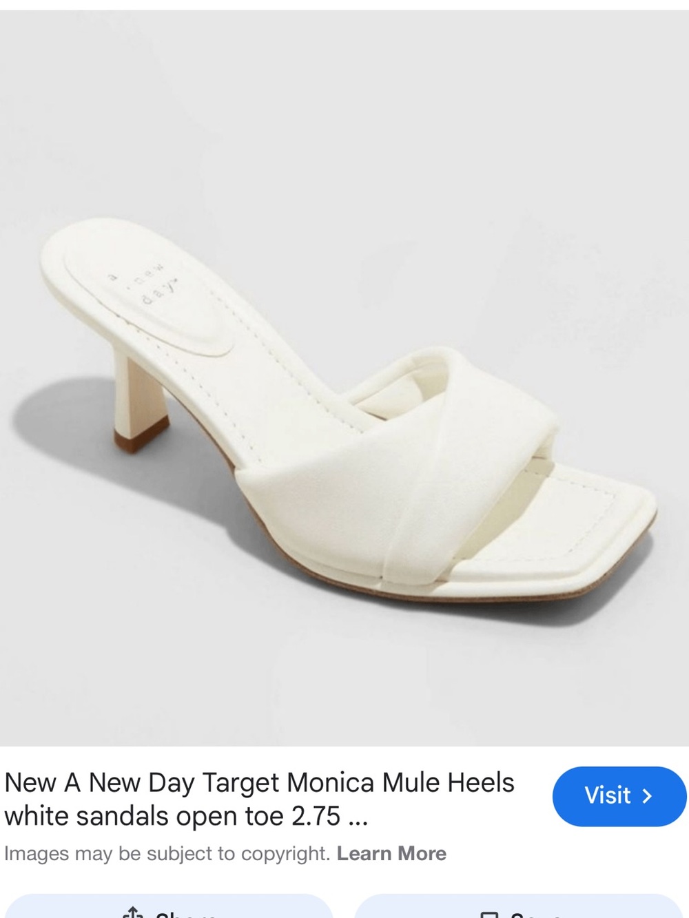 Women's White Knot Strap Heeled Sandals